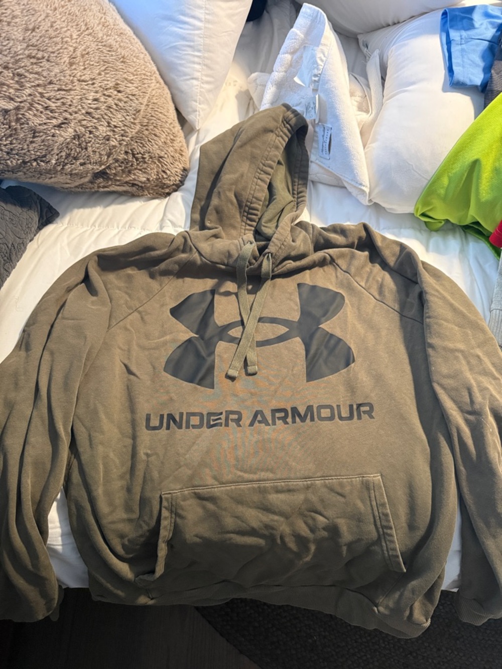 Under Armour Olive Hoodie with Black Logo